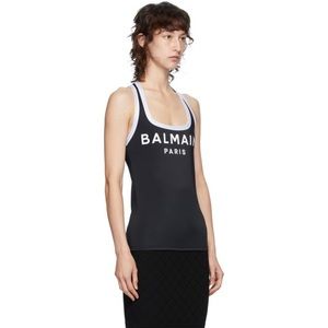 NWT Balmain Black Logo Tank Top